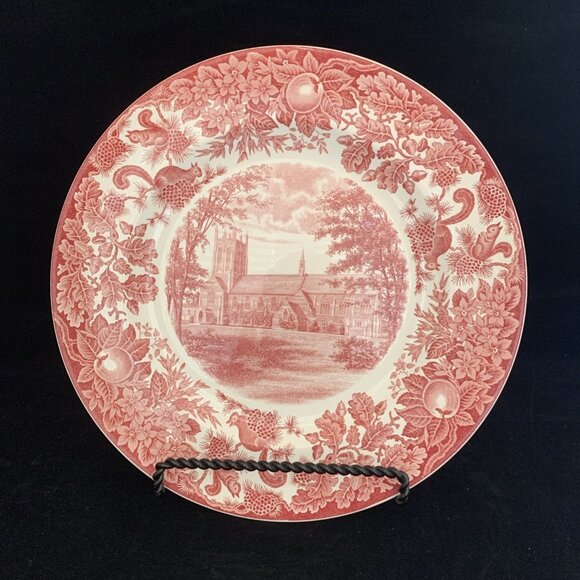 Wedgwood Pink St. Pauls School The New Chapel Enlarged 1928 Dinner Plate 10 3/8” - Picture 1 of 7